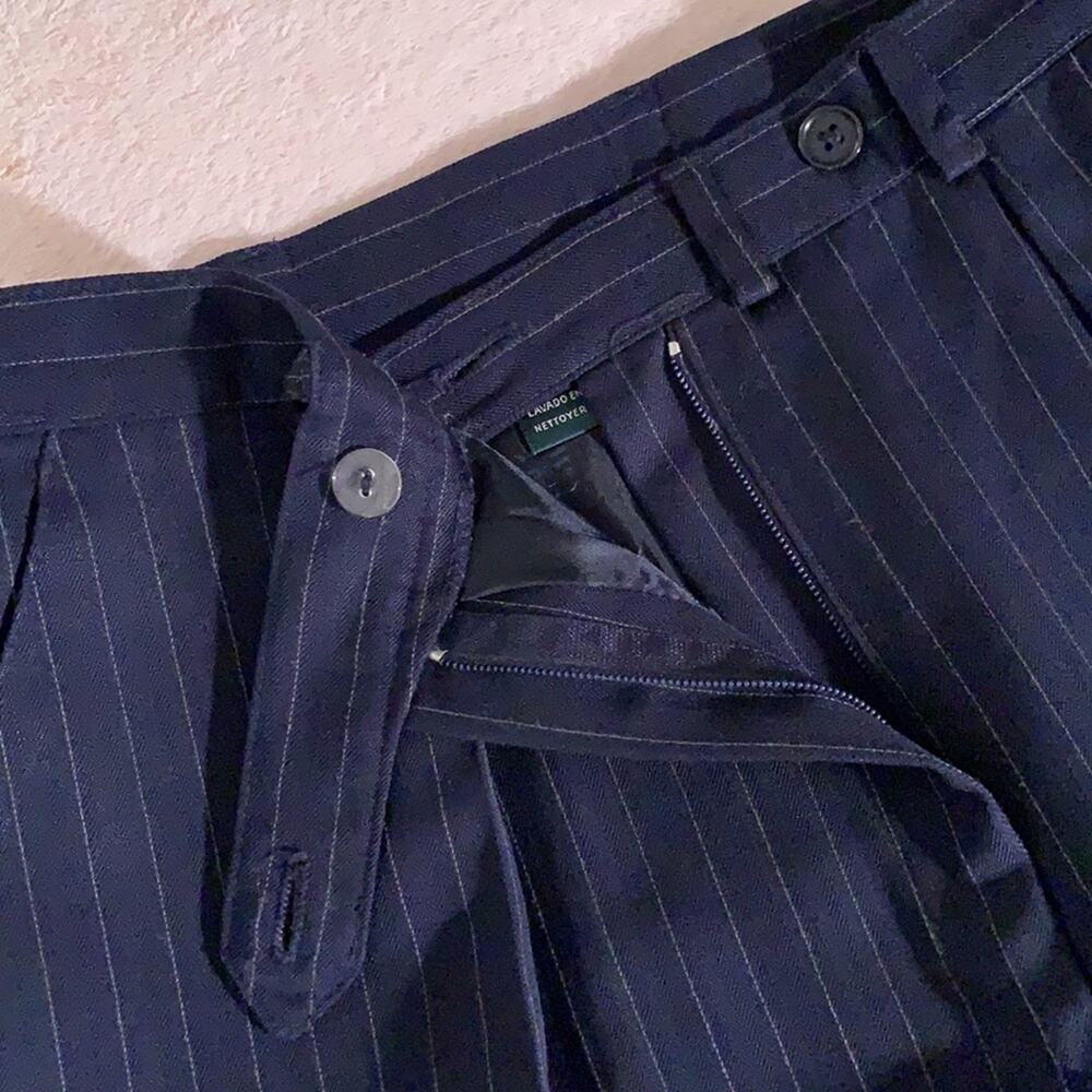 Lauren‎ Ralph Lauren worsted wool navy pinstripe pants - Picture 7 of 11